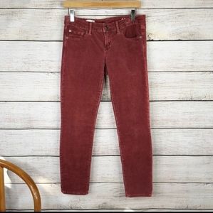 GAP Skinny Corduroys Rust Red 27P Petite